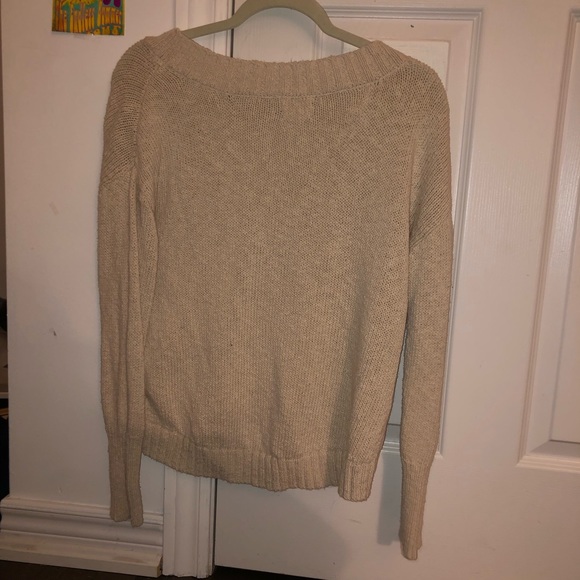 Beige cropped Knit Sweater - Picture 2 of 3